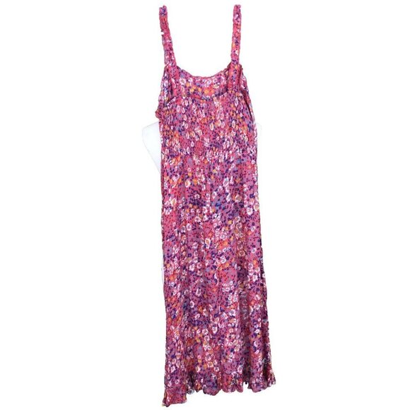 Sofía Vergara Pink Floral Dress Ruffle Hem Midi Size Small Summer Sleeveless NEW - Picture 5 of 10